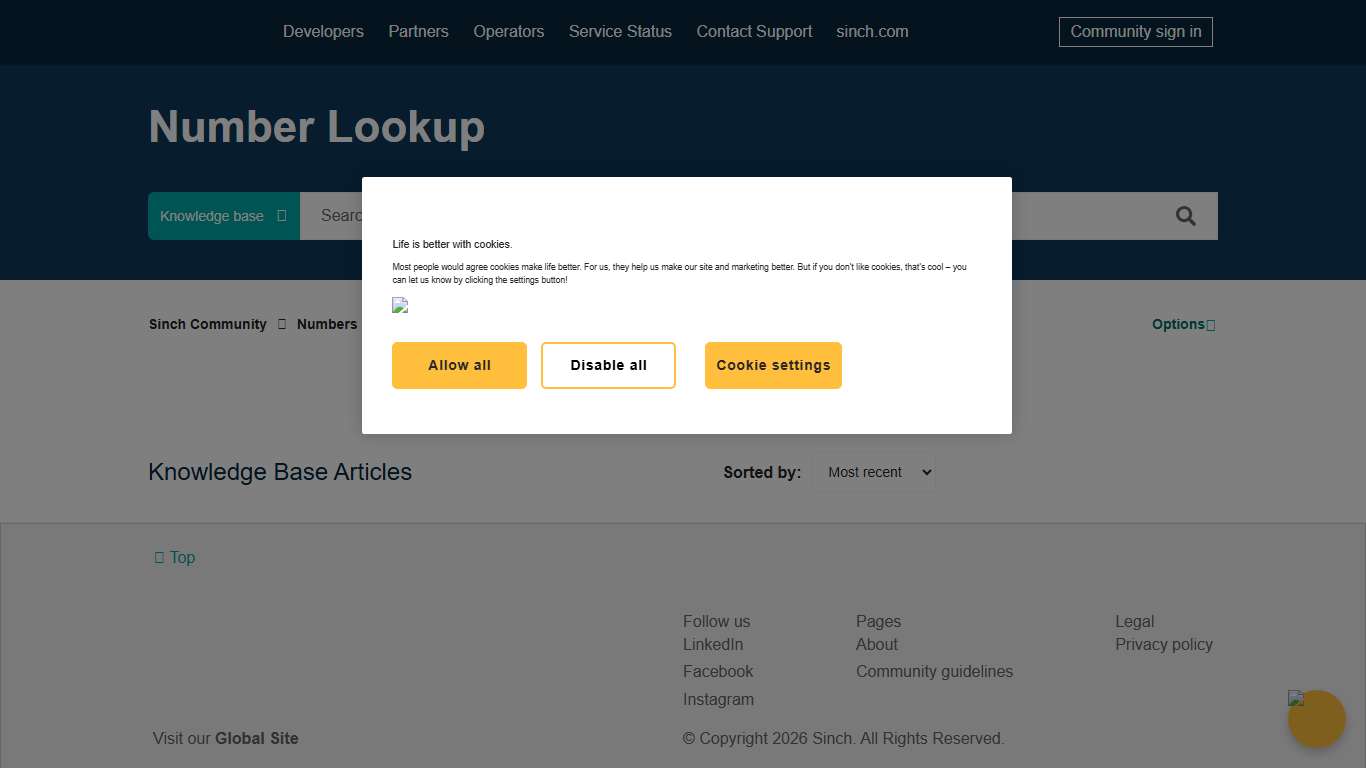 Number Lookup - Sinch Community