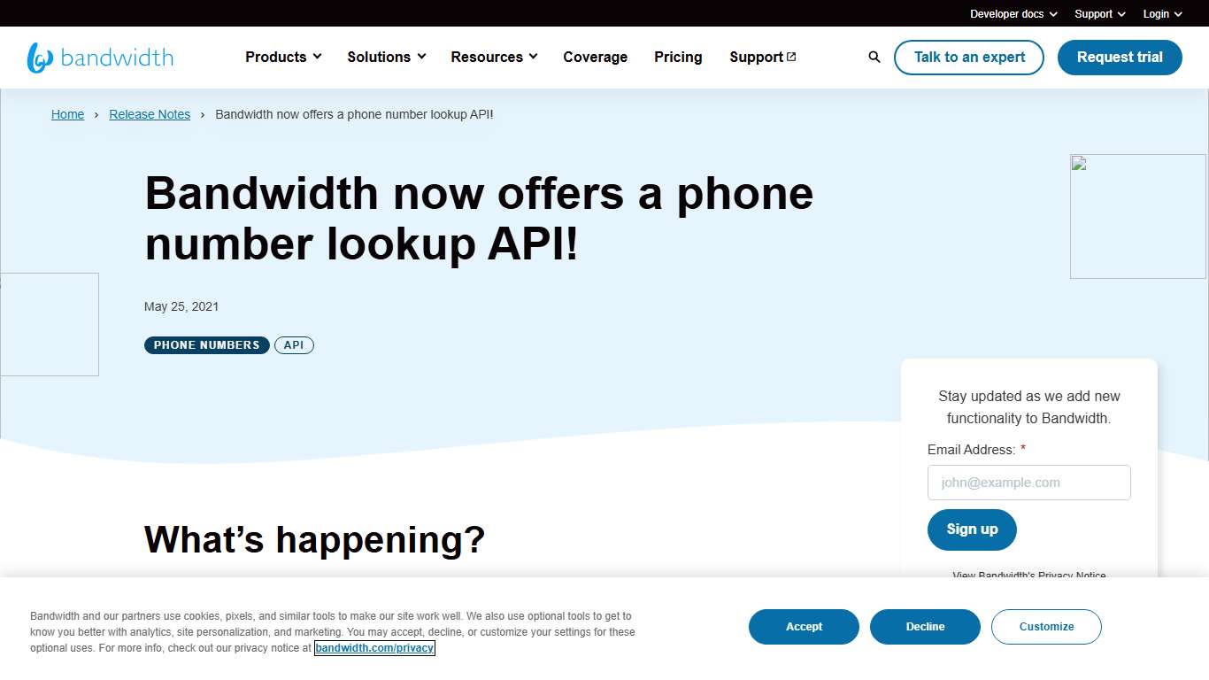 Bandwidth now offers a phone number lookup API!